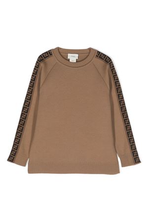 brown wool jumper FENDI KIDS | JUG003AMHJF1KE2